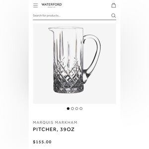 Waterford MARQUIS MARKHAM PITCHER, 39OZ, NEW in BOX